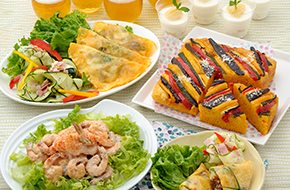 8月のパーティーメニュー＊焼きライスペーパー