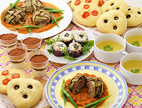 9月のパーティーメニュー＊なすの包み焼きハンバーグ