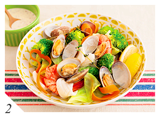 魚介の蒸しサラダ