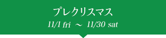 プレクリスマス 11/1fri〜11/30sat