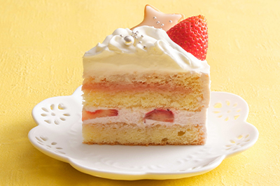 ホワイトツリーのショートケーキの断面