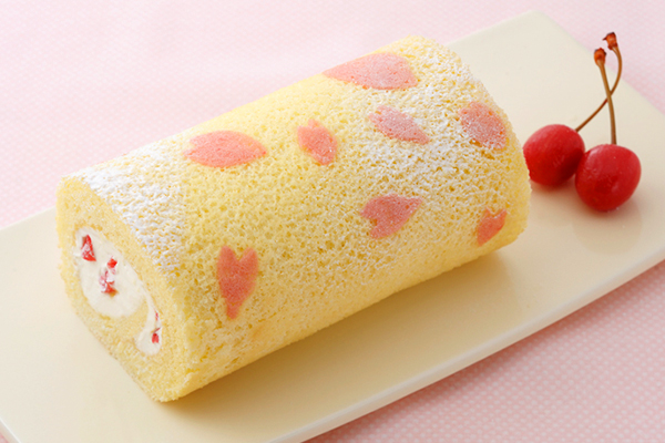桜のデコロールケーキ