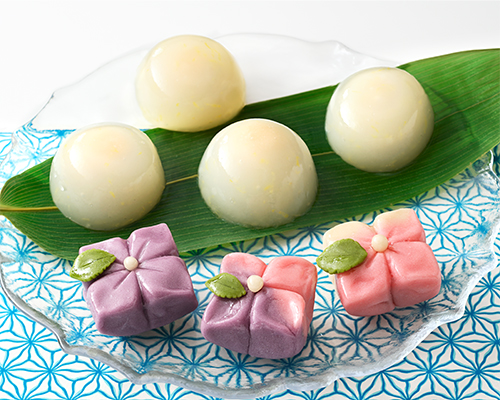 和菓子：紫陽花/檸檬の水まんじゅう