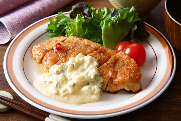 揚げないチキン南蛮/十六雑穀米入りご飯/みそ汁