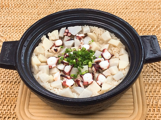 たこと里芋の炊き込みご飯