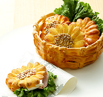 工芸パンコース、ひまわりのフォカッチャ／ひまわりのパンかご